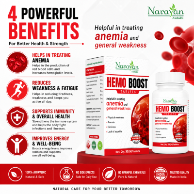 Hemo Boost Tablet Supports Healthy Hemoglobin Levels Energy and Overall