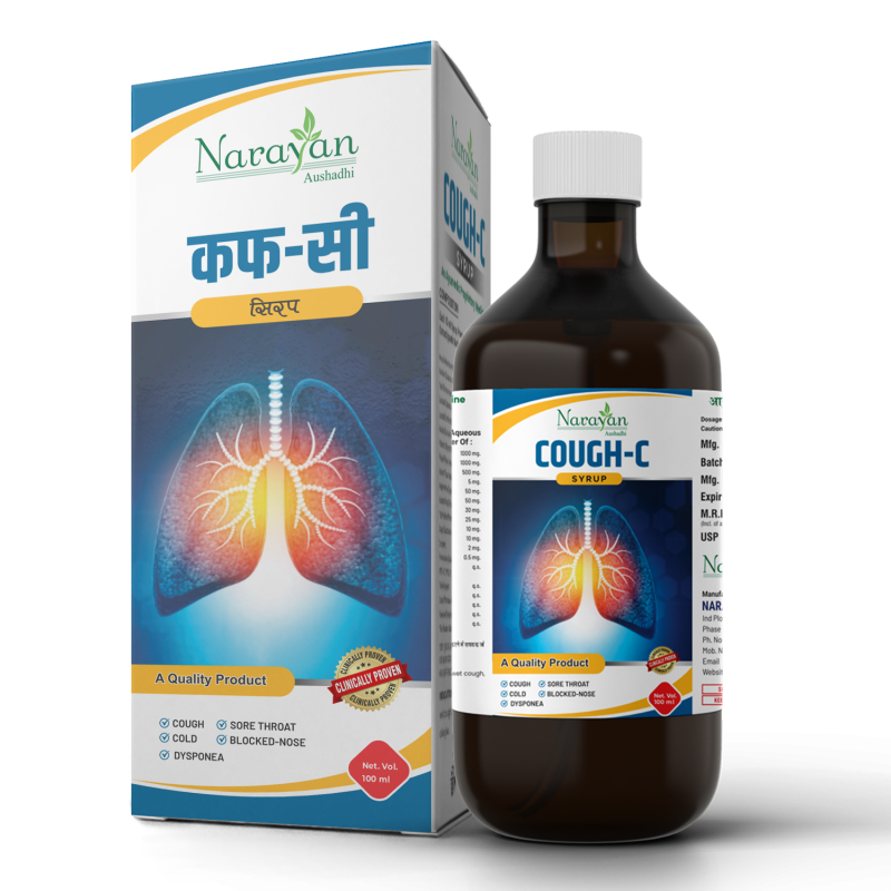 COUGH-C Syrup: Ayurvedic Fast Relief for Cough, Sore Throat, Cold, Blocked Nose & Respiratory Wellness